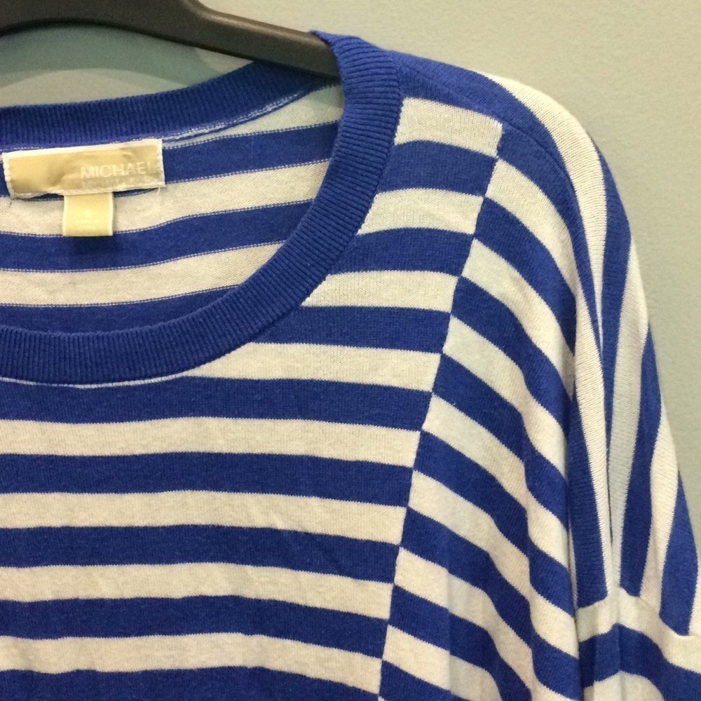 Michael Kors Blue White Nautical Stripe Sweater | Coastal Chic | Size Small - Picture 3 of 7